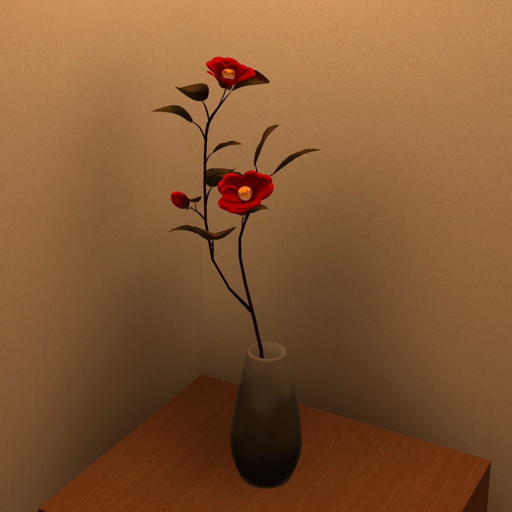 3Dモデル「椿の花瓶」