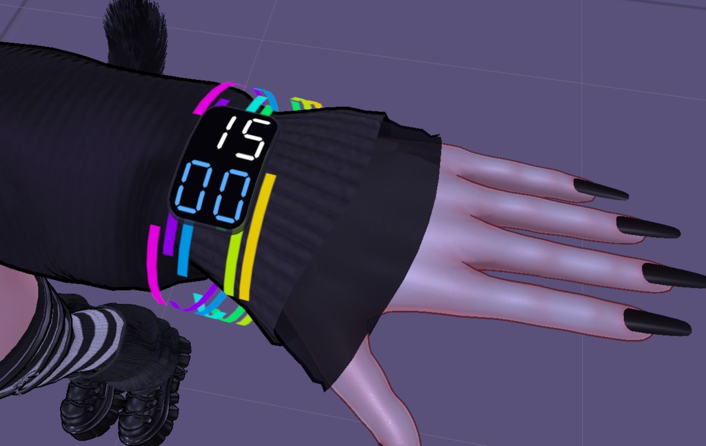 LEDバンド腕時計 Animated Watch|リアルタイム時刻表示|レインボー/単色|12h/24h|PC Only