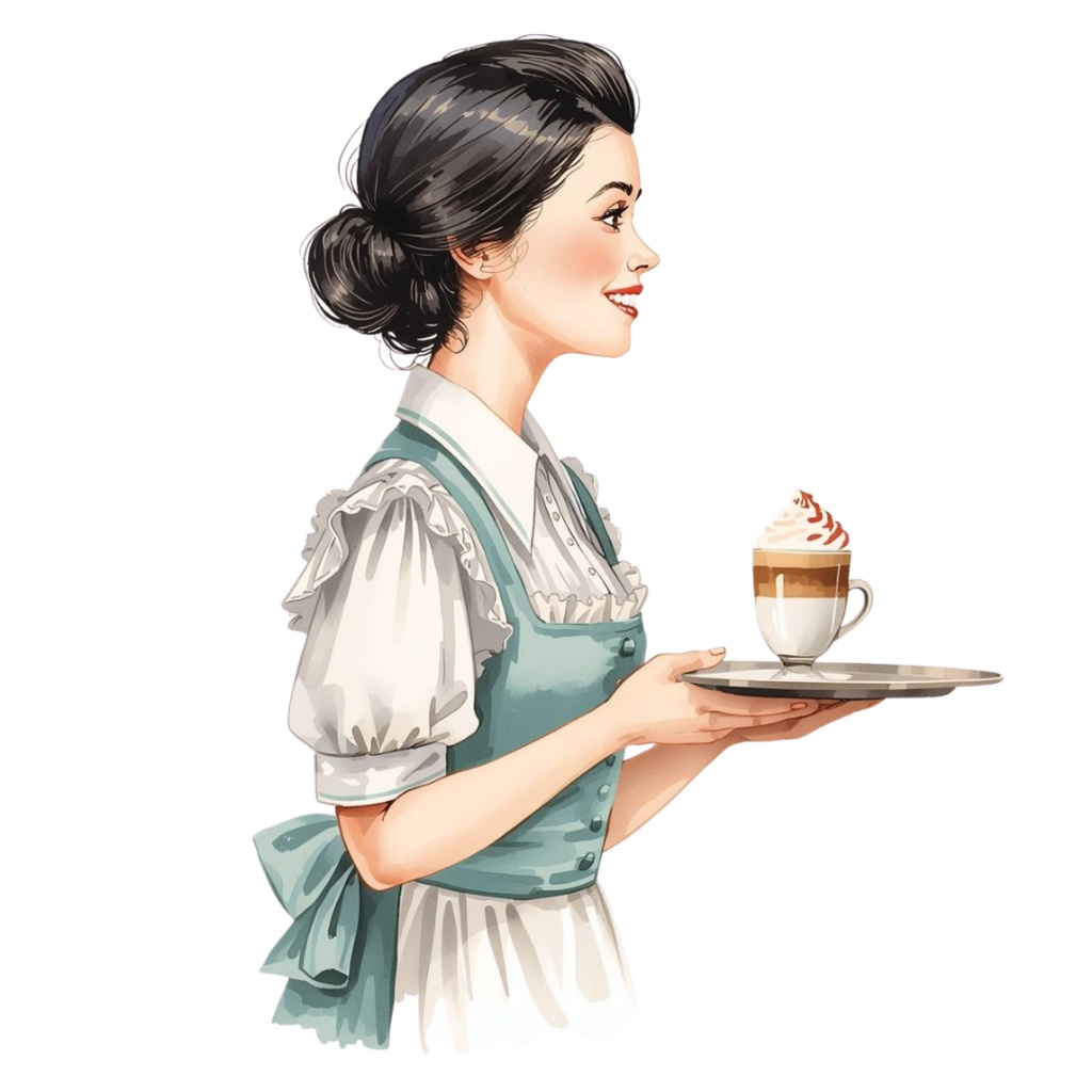 カフェモチーフの水彩クリップアート 20点