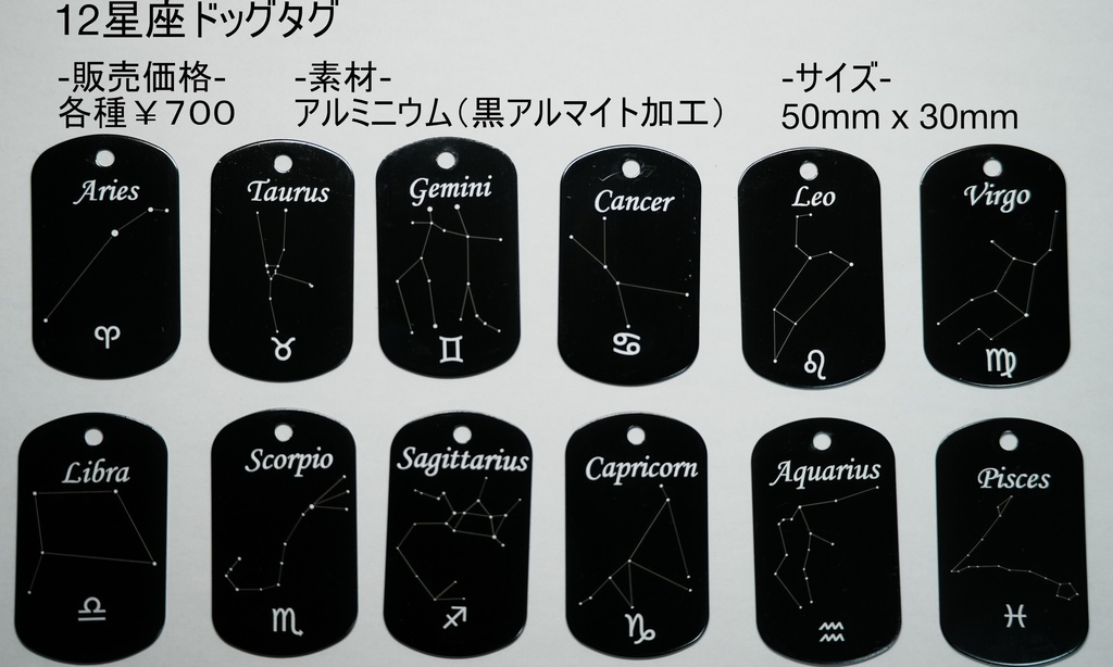 12星座ドッグタグ【アルミニウム　ドッグタグ】
