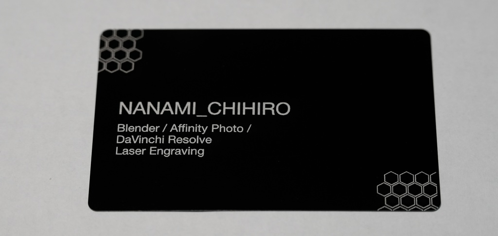 アルミニウムカード（黒）：好きなデザイン刻印できます！