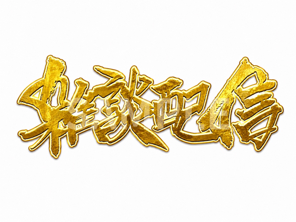 【フリー素材】雑談配信 金文字