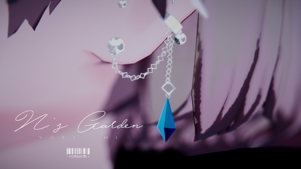 [3Dモデル]クリスタル耳飾り＿CrystalEarcuff