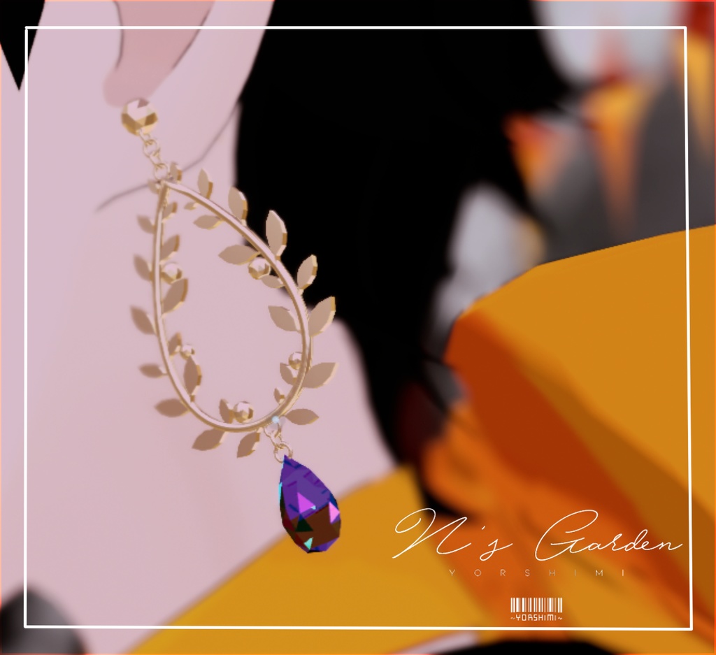 [3Dモデル] Dewdrop Earrings