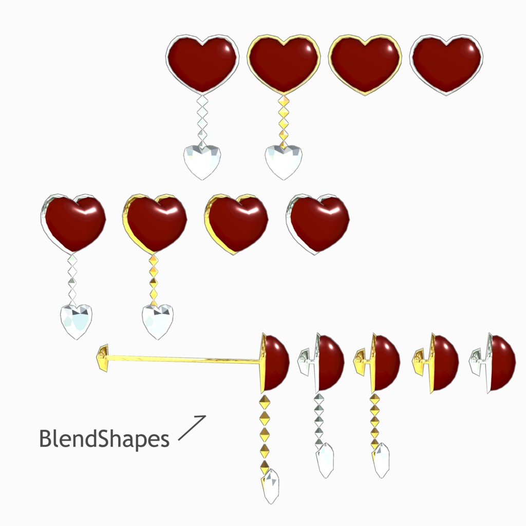 【バレンタイン無料配布中】Heart Earrings*ハートイヤリング*VRC向け