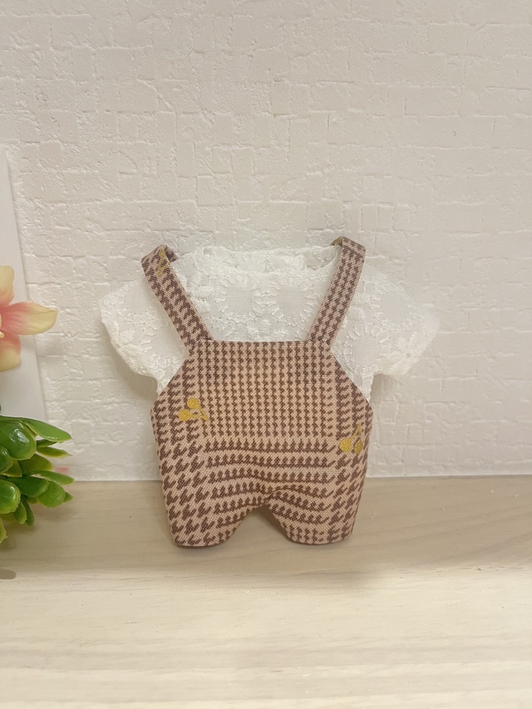 ぬい服 グレンチェック 刺繍トップスセット あんスタ