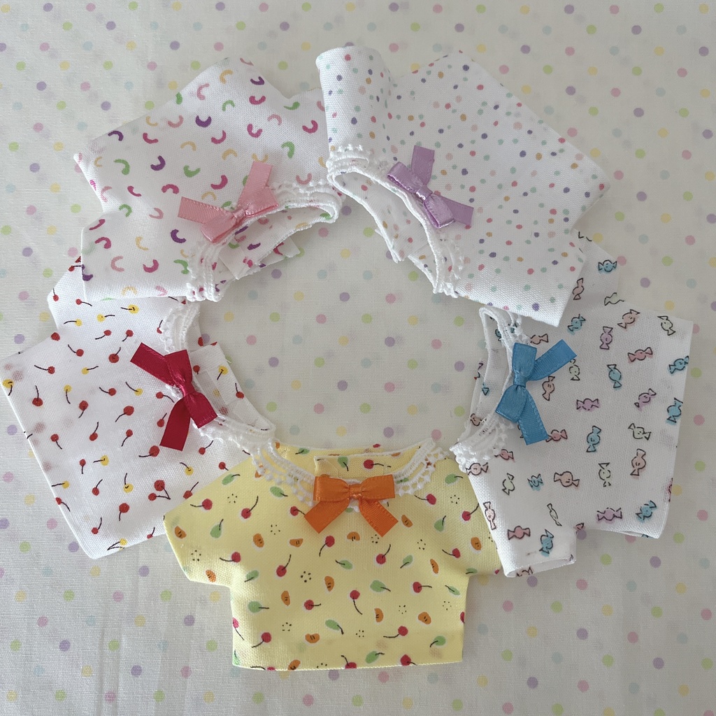 16cm ぬい服 スイーツシリーズ サロペットセット2点