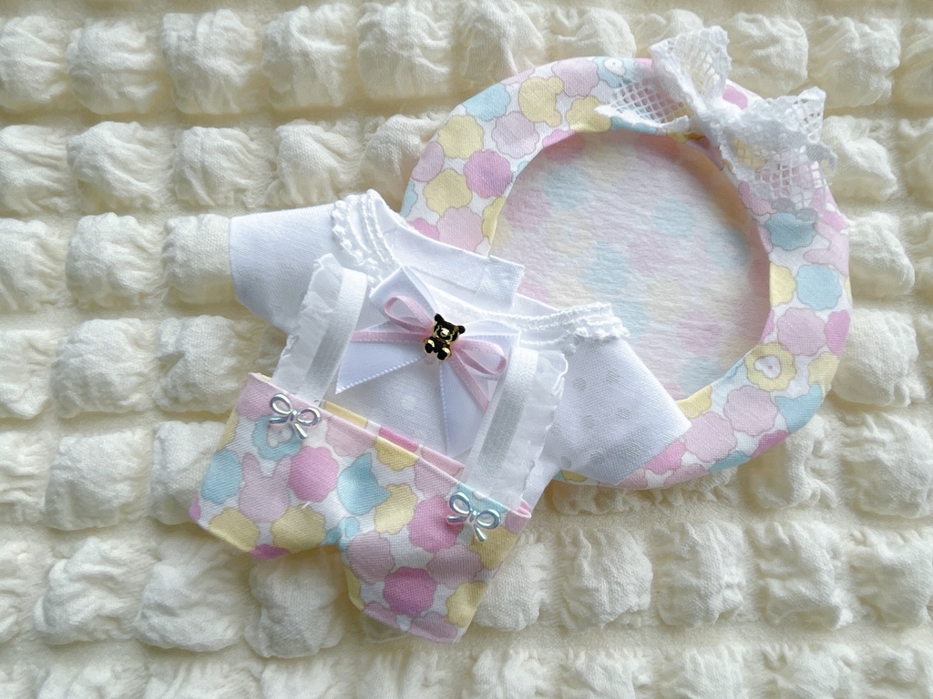 ぬい服 ベレー帽セット3点 ゆめかわキャンディ