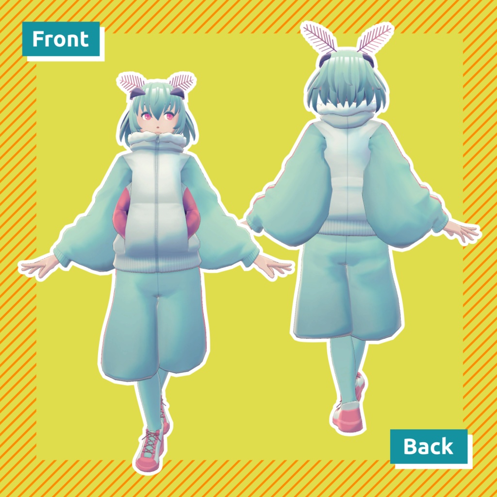 オリジナル3Dモデル「オオミズアオのオーミさん」