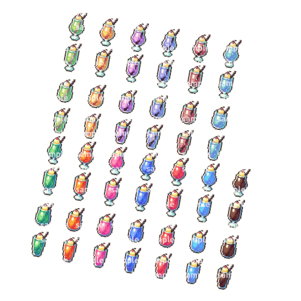 【無料版あり】ドット絵のクリームソーダ