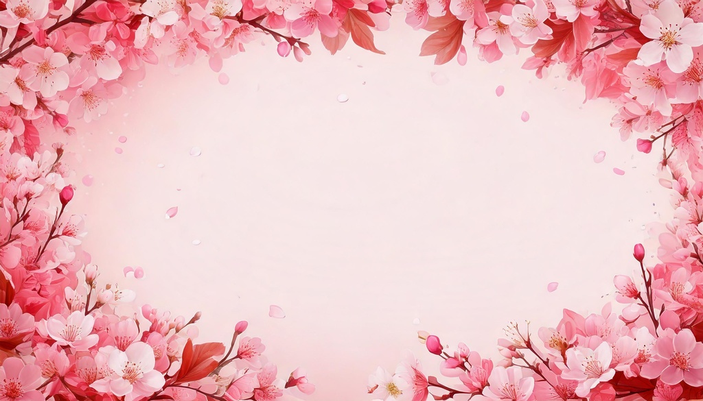 満開の桜背景フレーム 50点セット