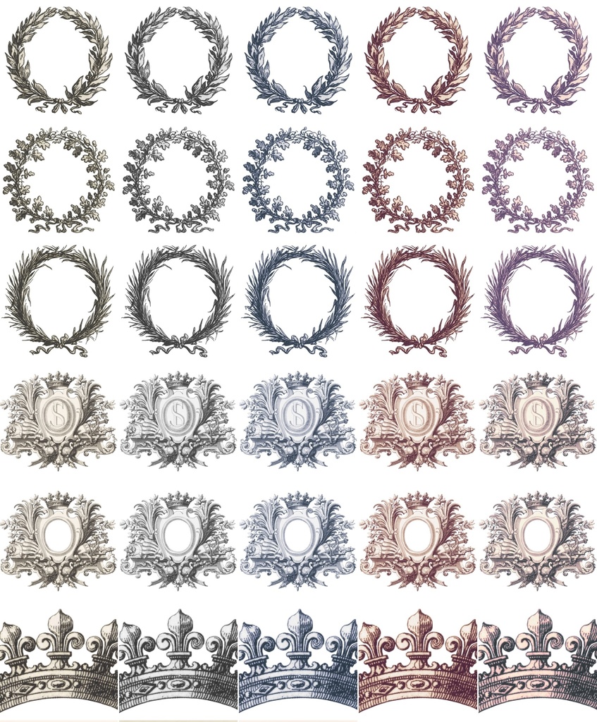 【素材(無償+α)】ペン画 月桂樹,エンブレムなど 30種(おまけ:無形の落とし子)