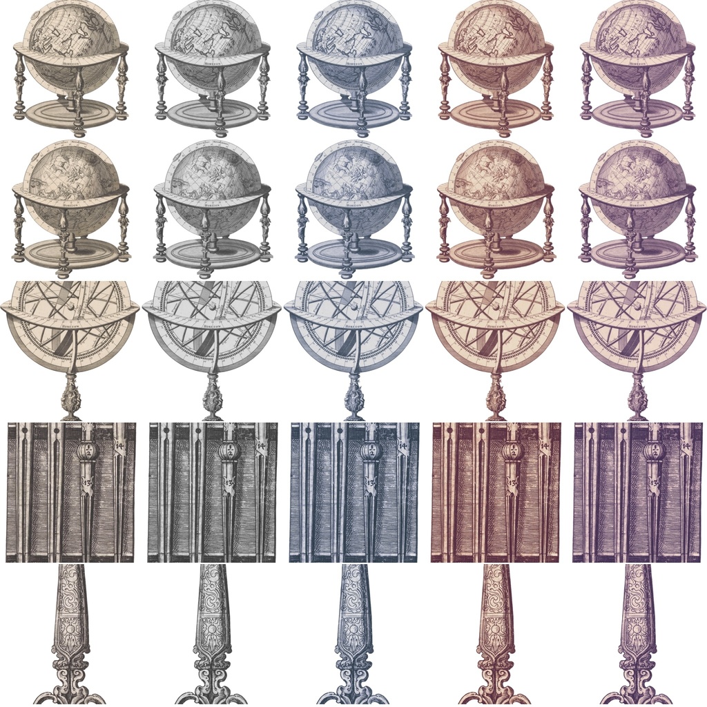 【素材(無償+α)】ペン画 地球儀,鋏,巻尺など 50種(おまけ:ノフ=ケー)