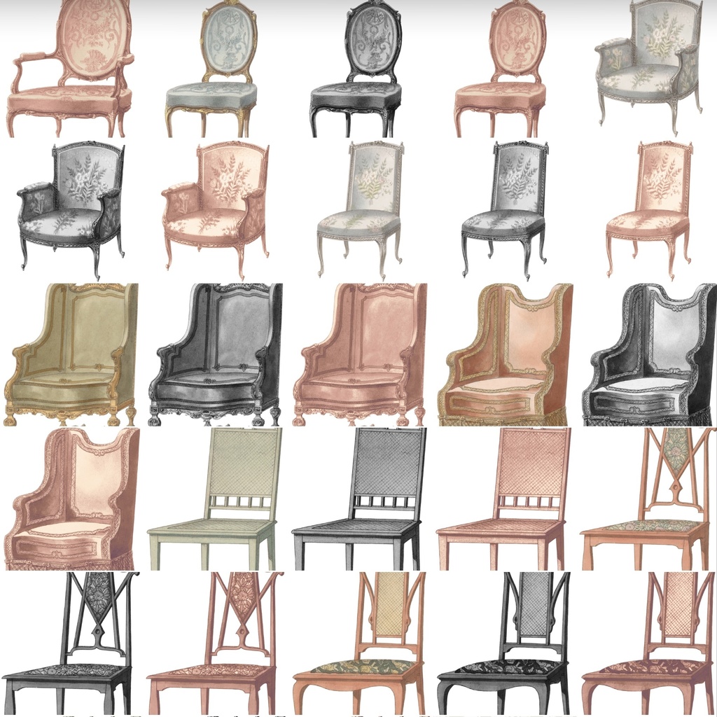 【素材(無償+α)】椅子,ソファ,フットレスト 45種(おまけ:ゆる神話生物)