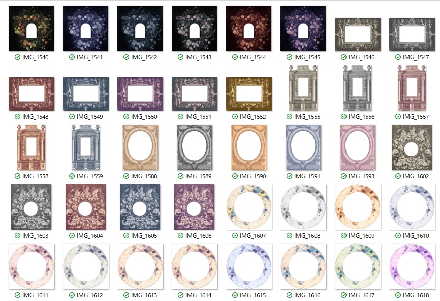 【素材(無償+α)】猫 2種+フレーム 40種(おまけ:ゆる神話生物)