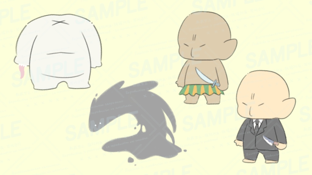 【素材(無償+α)】猫 2種+フレーム 40種(おまけ:ゆる神話生物)