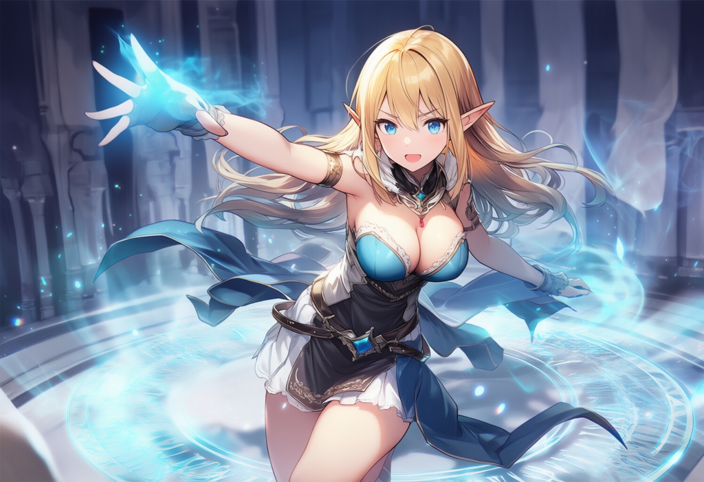 【AIイラスト】金髪エルフの魔法少女｜Fantasy Elf G