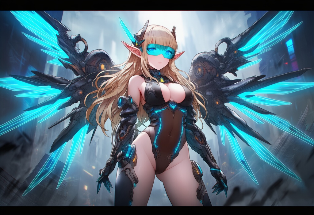 金髪エルフ × 近未来アーマー