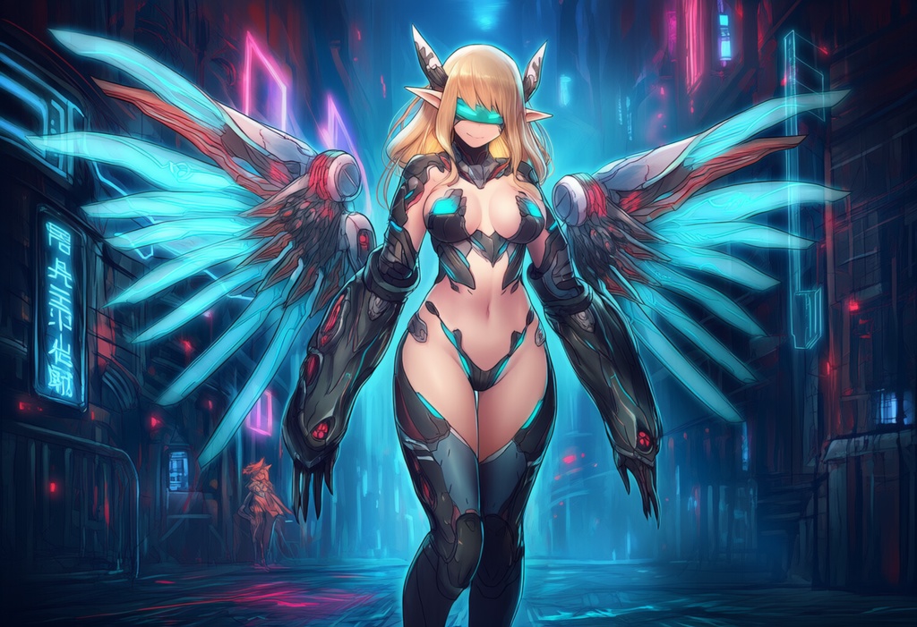 金髪エルフ × 近未来アーマー