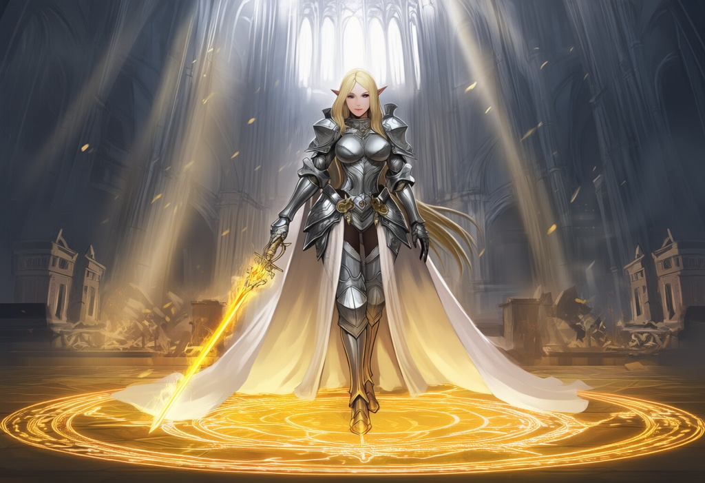 金髪エルフ × 神聖騎士（ホーリーナイト）