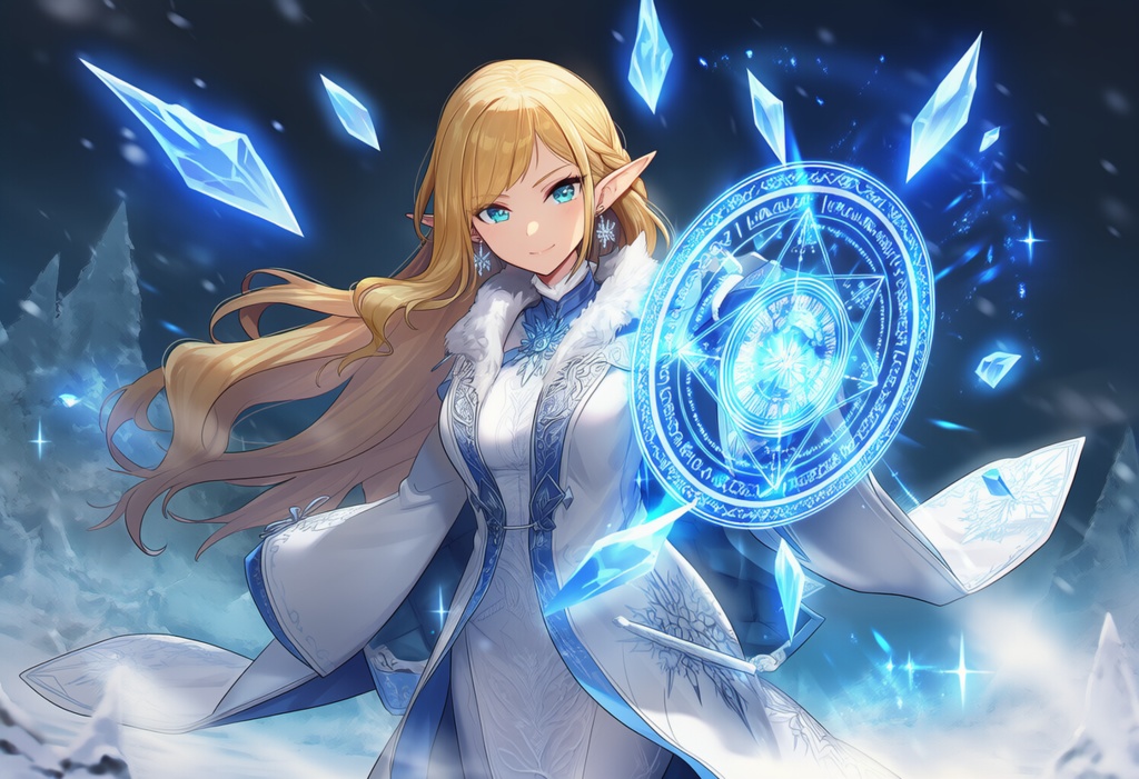 金髪エルフ × 氷魔法（クリスタルメイジ）2