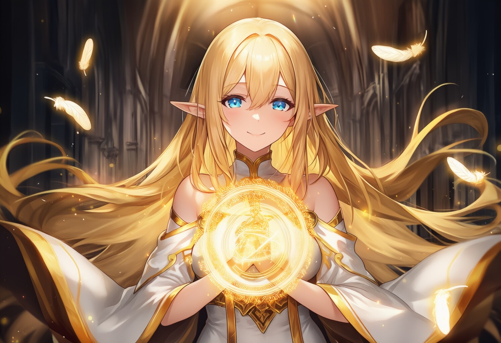 金髪エルフ × 雷魔法（サンダーメイジ）