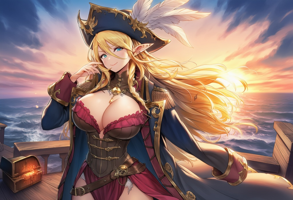 金髪エルフ × 海賊クイーン（Pirate Queen）