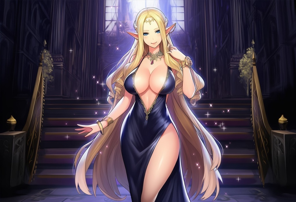 金髪エルフ × 夜の女王（ナイトクイーン）