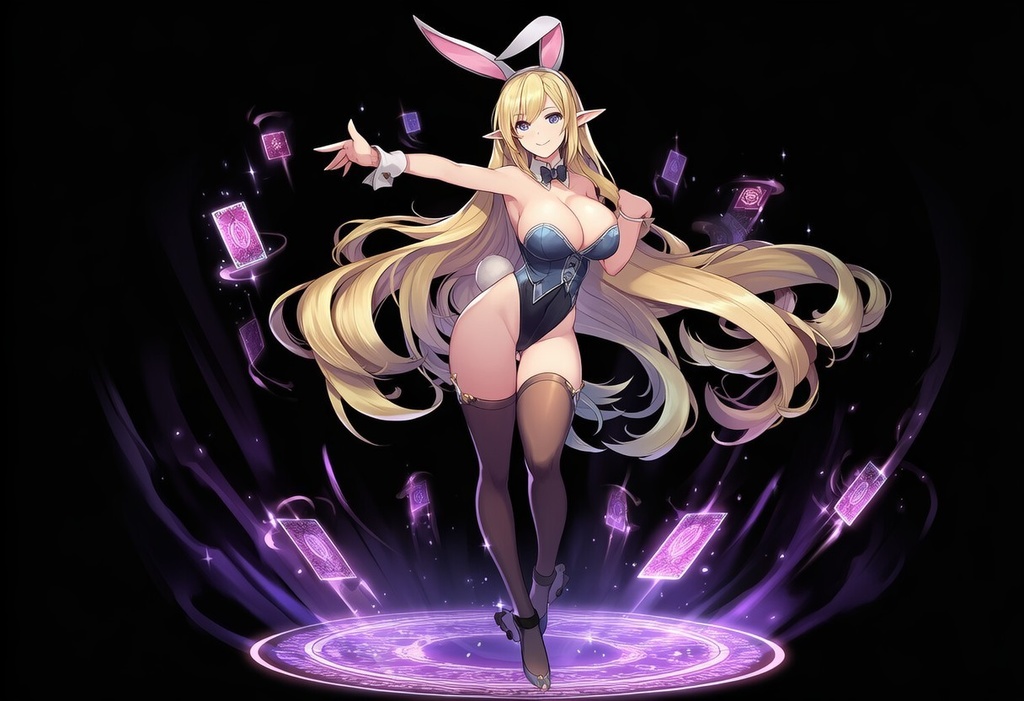 金髪エルフ × バニーソーサレス（誘惑系ファンタジー）