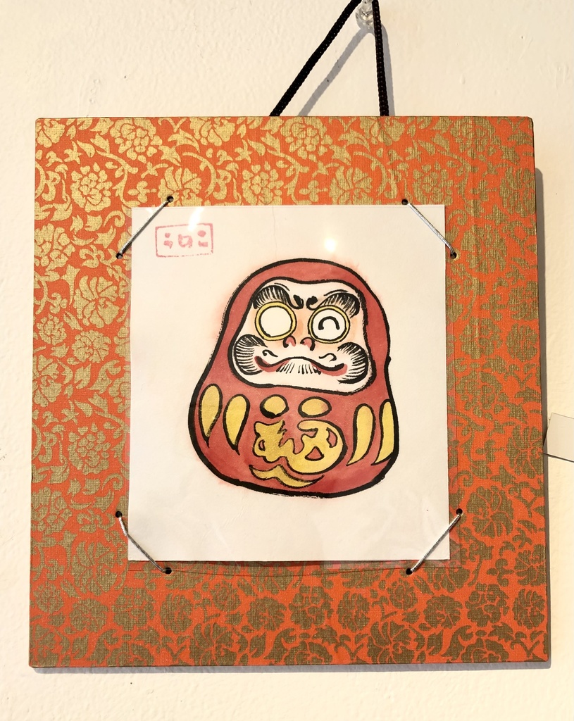 額付き寸松庵色紙【達磨】(原画)