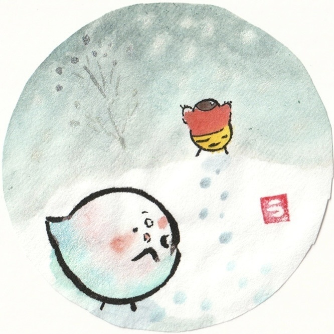 ヤッコとドロロ【冬のきらきら】(原画)