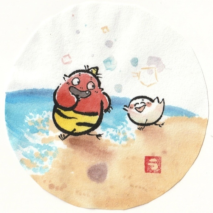 ヤッコとドロロ【夏のキャッキャッ】(原画)