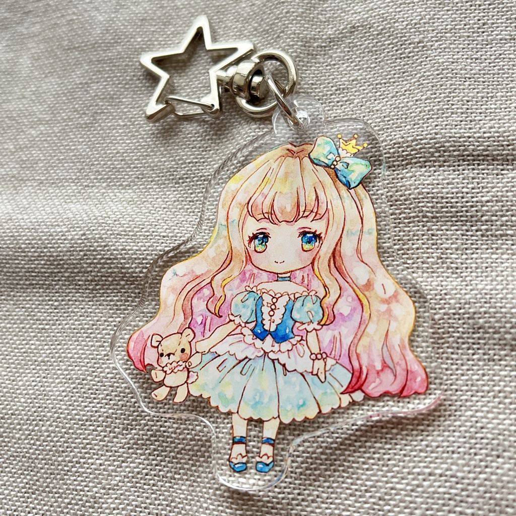 くまちゃんとお姫さま・アクリルキーホルダー