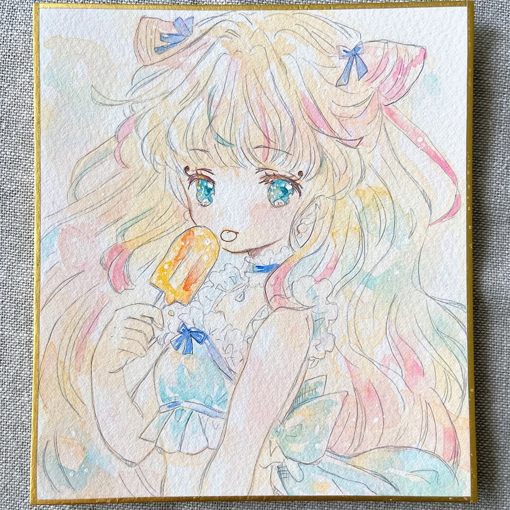 色紙…オレンジアイスキャンデーちゃん