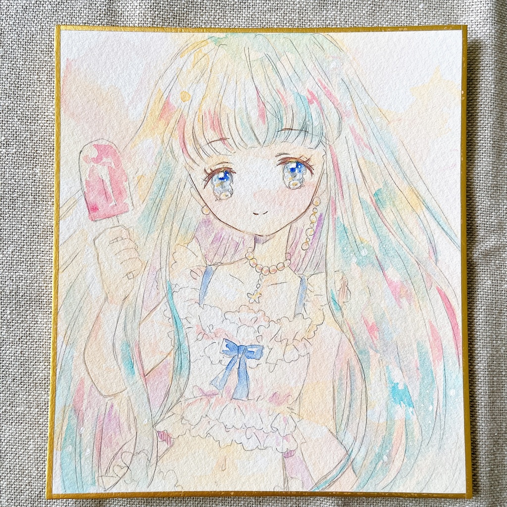 色紙…いちごアイスキャンデーちゃん