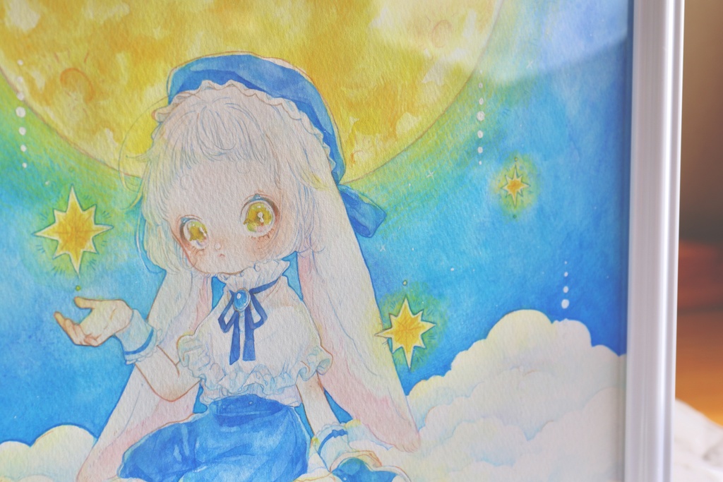 原画】月夜のうさぎは雲の上 - ドリームワールドのおみせやさん - BOOTH