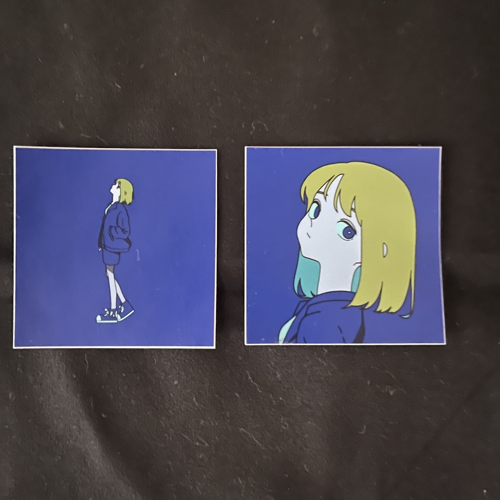 square sticker set - BLUE