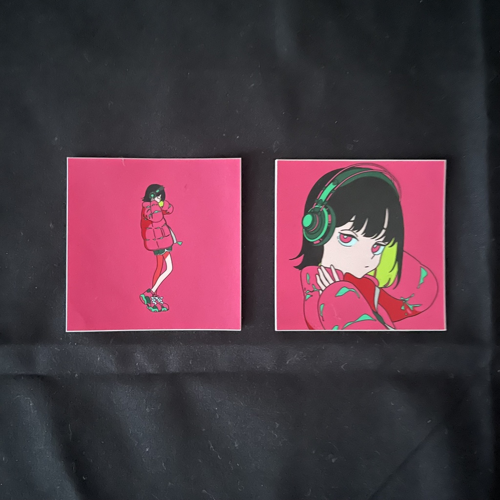 square sticker set - PINK