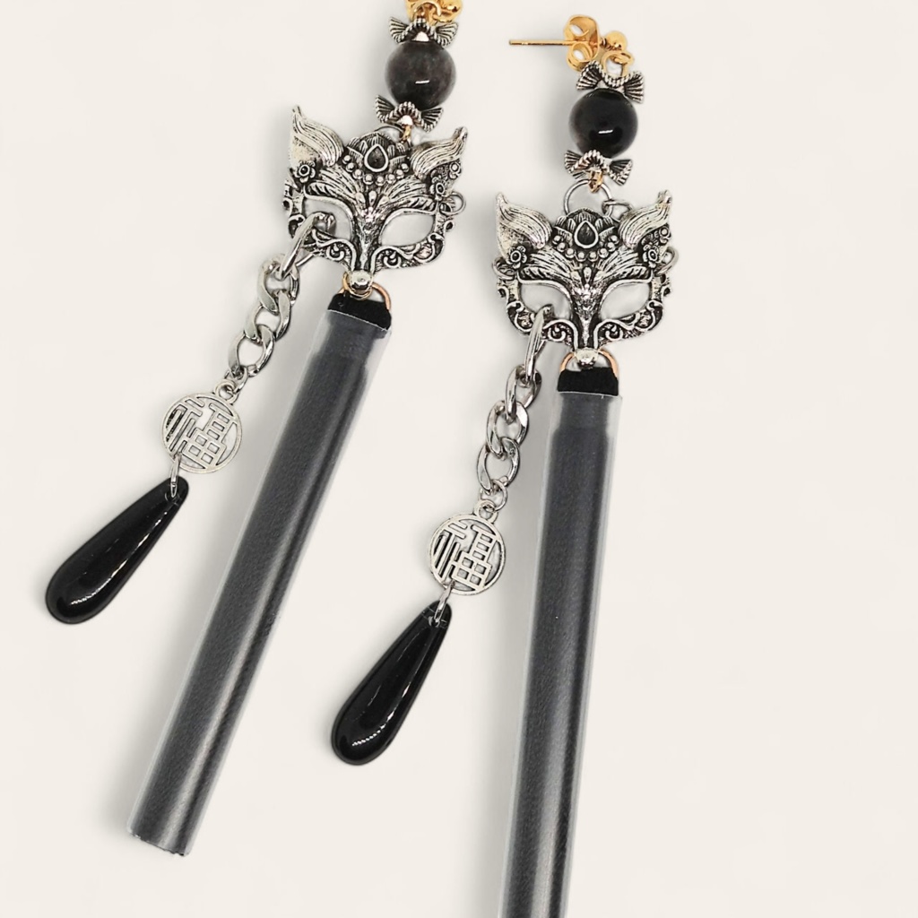 狐の嫁入り ピアス【黒】