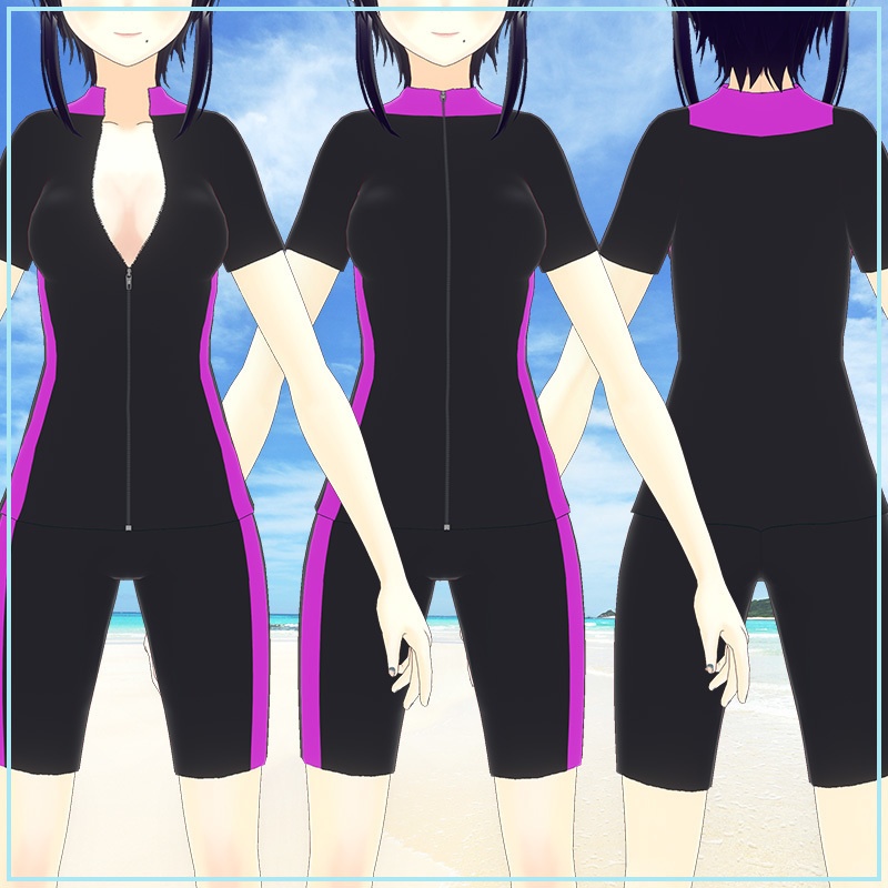 【VRoid向けテクスチャ】スイムウェア衣装 6color