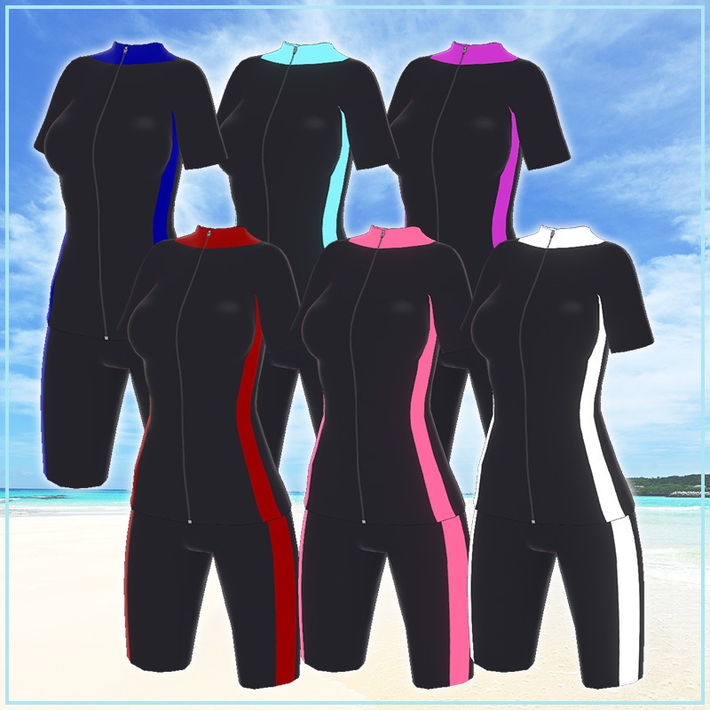 【VRoid向けテクスチャ】スイムウェア衣装 6color