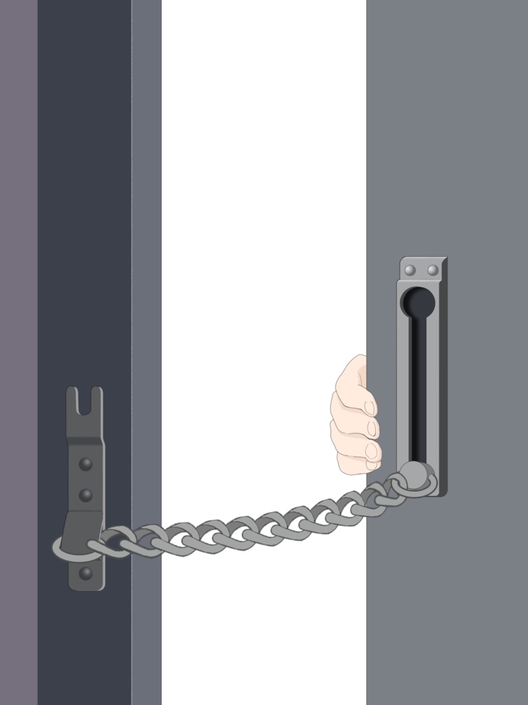 【フリー素材】ドア越しからこんばんは♪ヤンデレチェーン フレーム素材