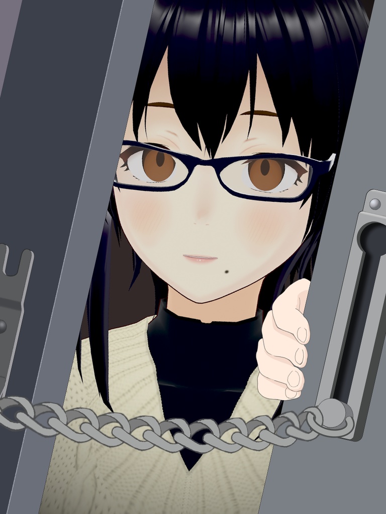 【フリー素材】ドア越しからこんばんは♪ヤンデレチェーン フレーム素材