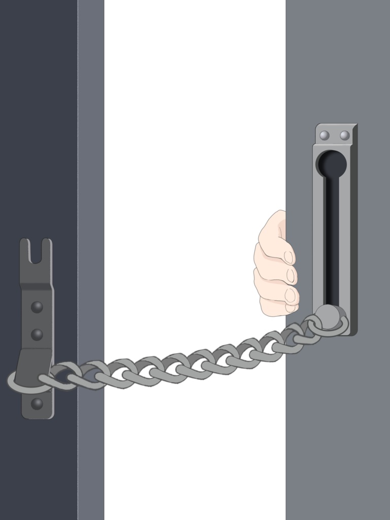 【フリー素材】ドア越しからこんばんは♪ヤンデレチェーン フレーム素材