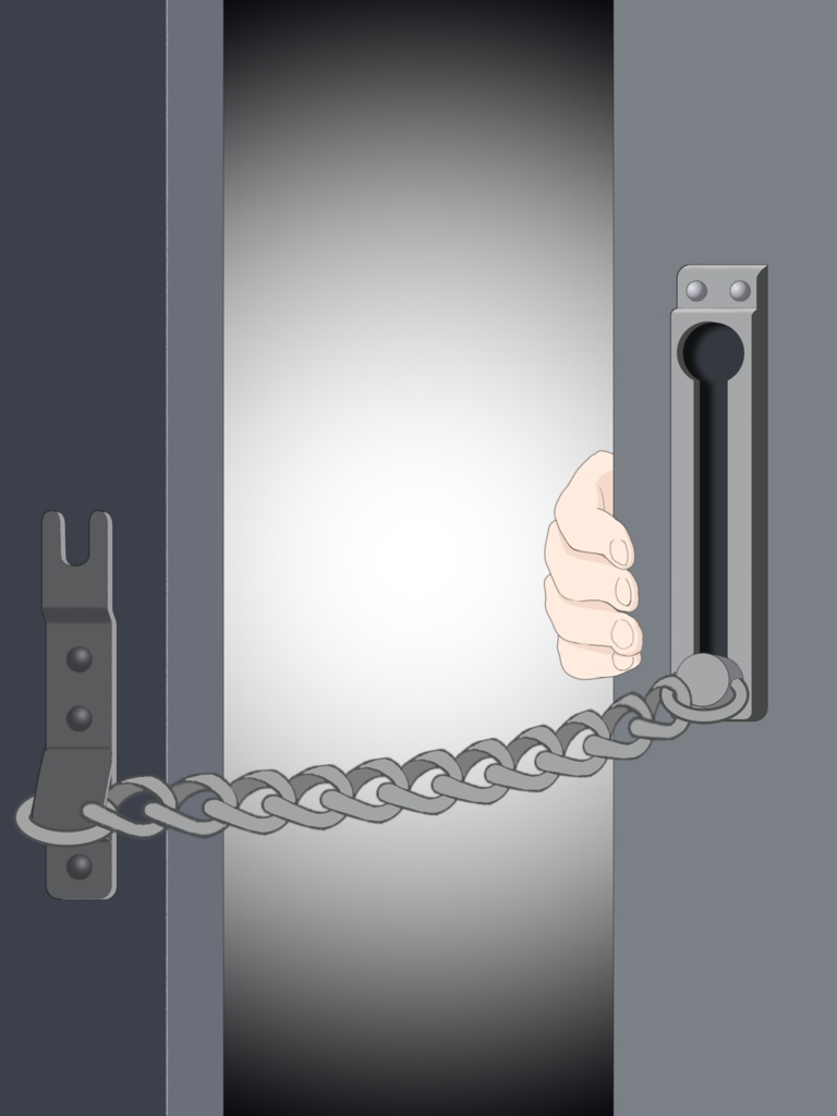 【フリー素材】ドア越しからこんばんは♪ヤンデレチェーン フレーム素材