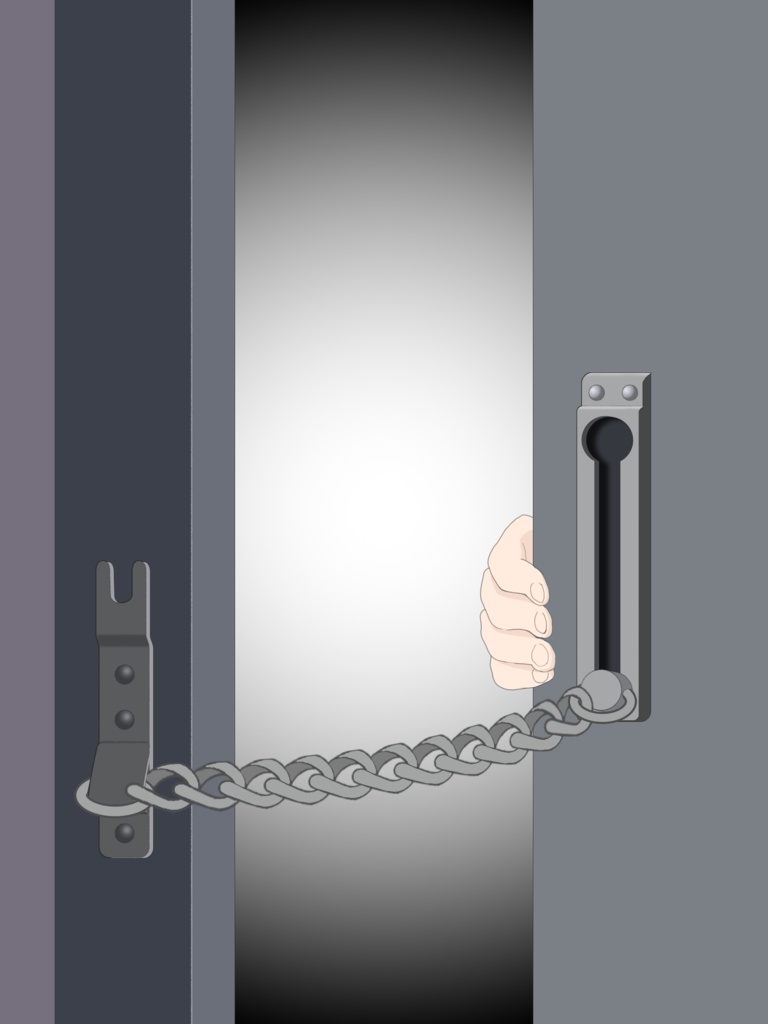 【フリー素材】ドア越しからこんばんは♪ヤンデレチェーン フレーム素材