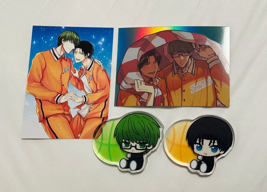 【セット】自立できる無台座アクリルマスコット 【緑高】