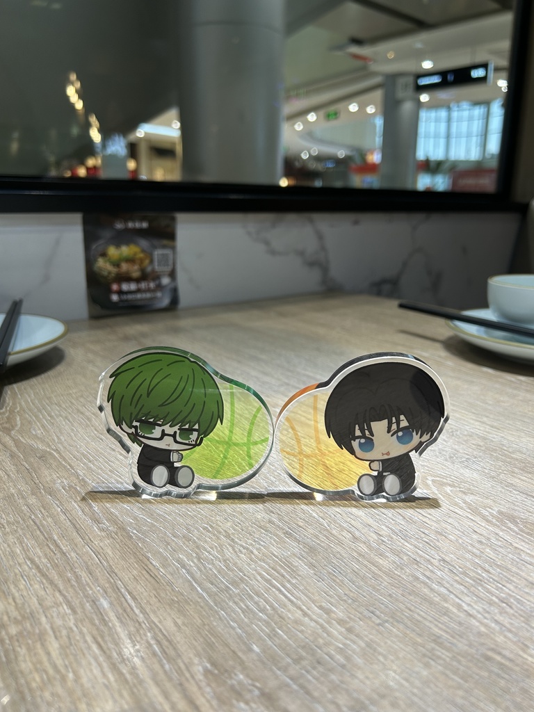 【セット】自立できる無台座アクリルマスコット 【緑高】