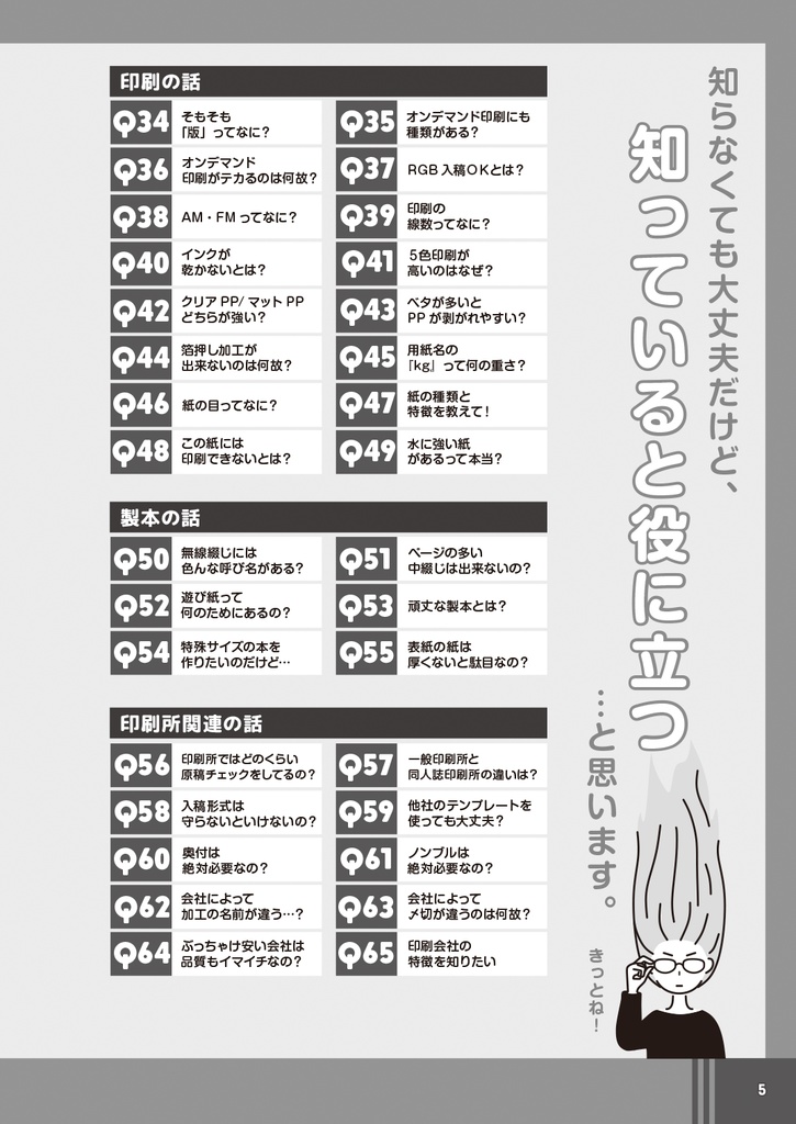 知ってそうで実は知らない同人誌印刷豆知識65のこと【PDF版】
