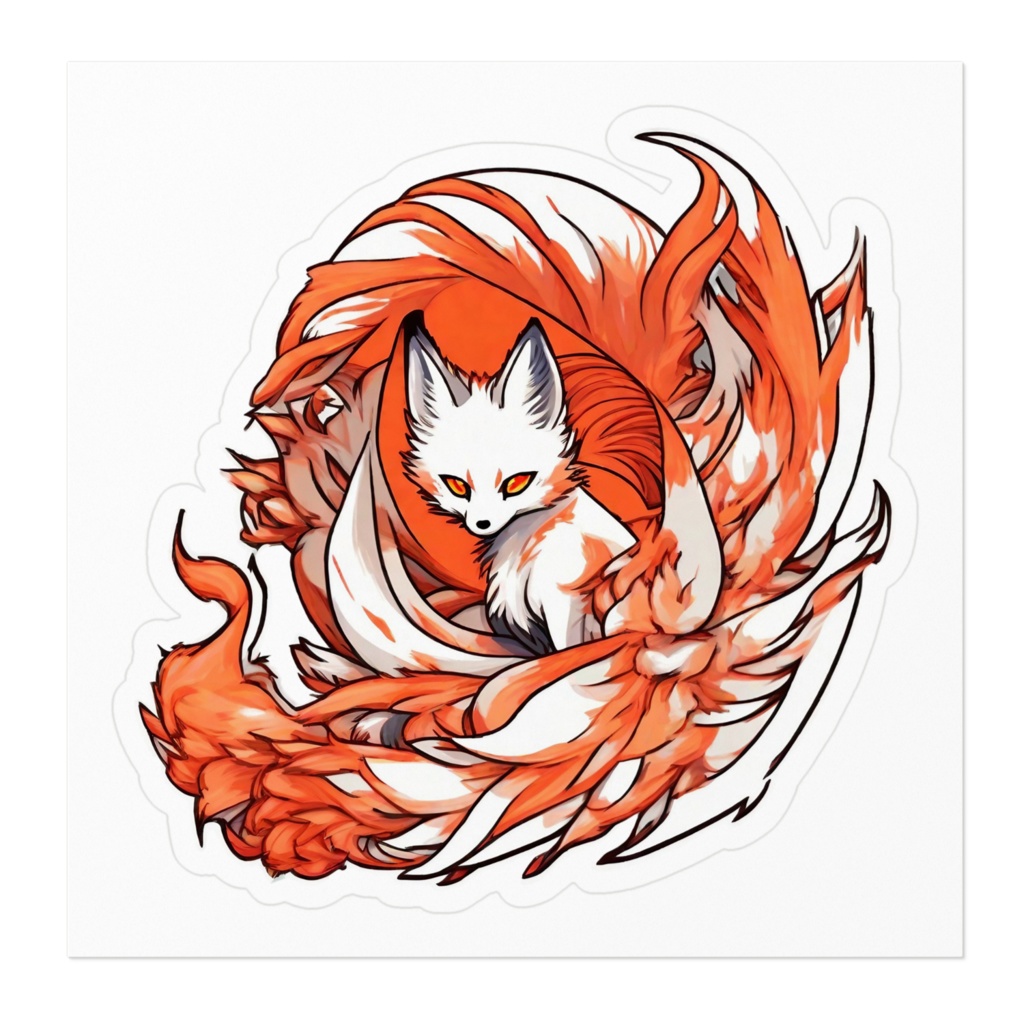 ステッカー 九尾のお狐様